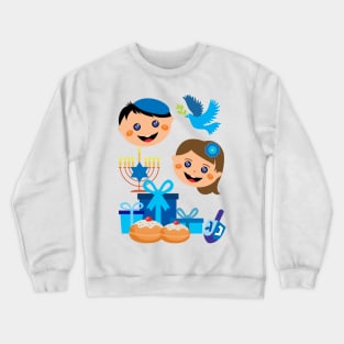 Cute siblings - happy Hanukkah Crewneck Sweatshirt